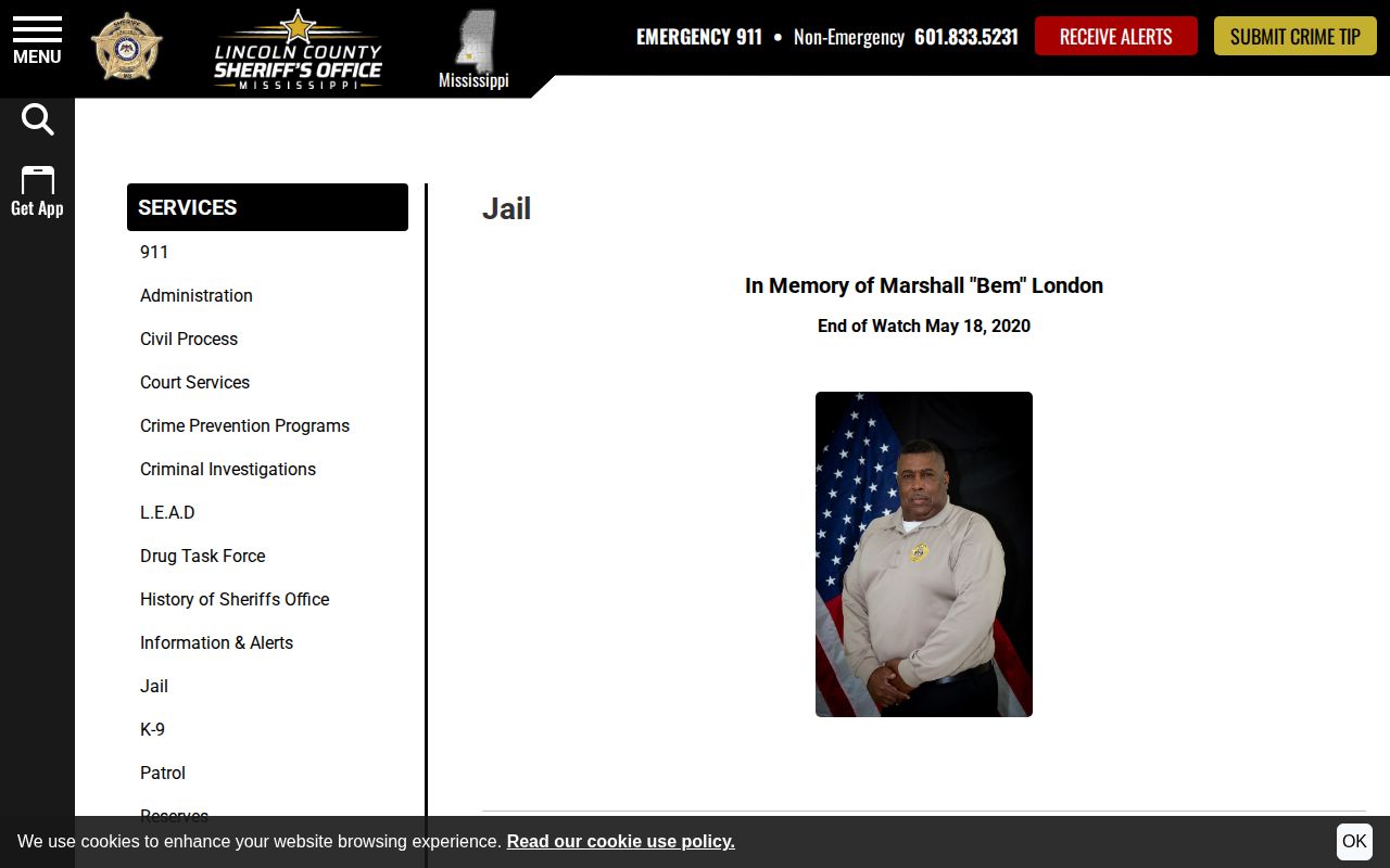 Lincoln County Jail release records facility and custody information
