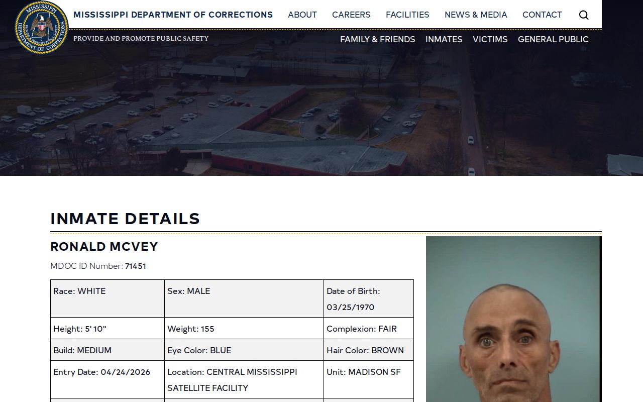 Lincoln County projected release date field in the MDOC offender detail layout